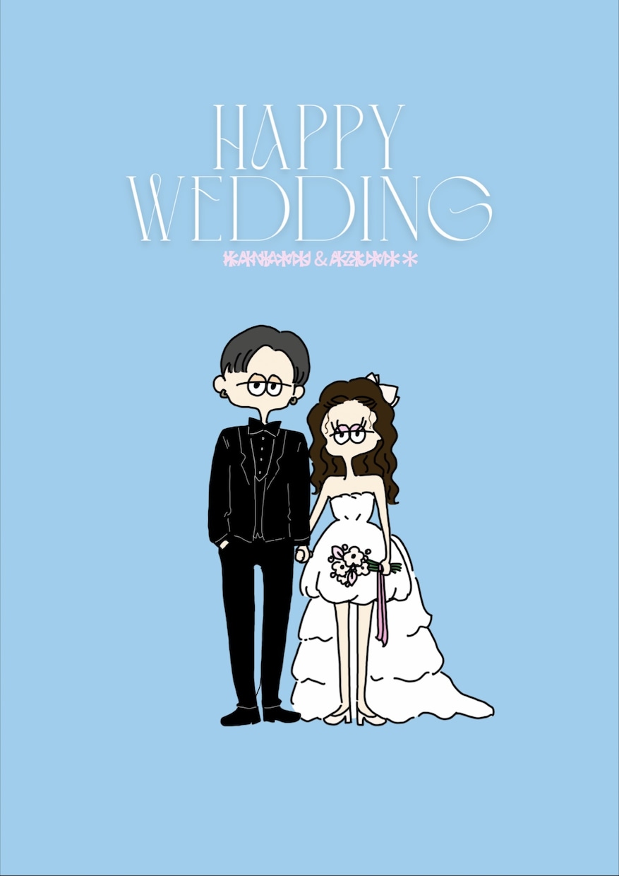 ポップでオリジナルなイラストを作成します ウェルカムボードやサンクスカードで結婚式を華やかに♩ イメージ2