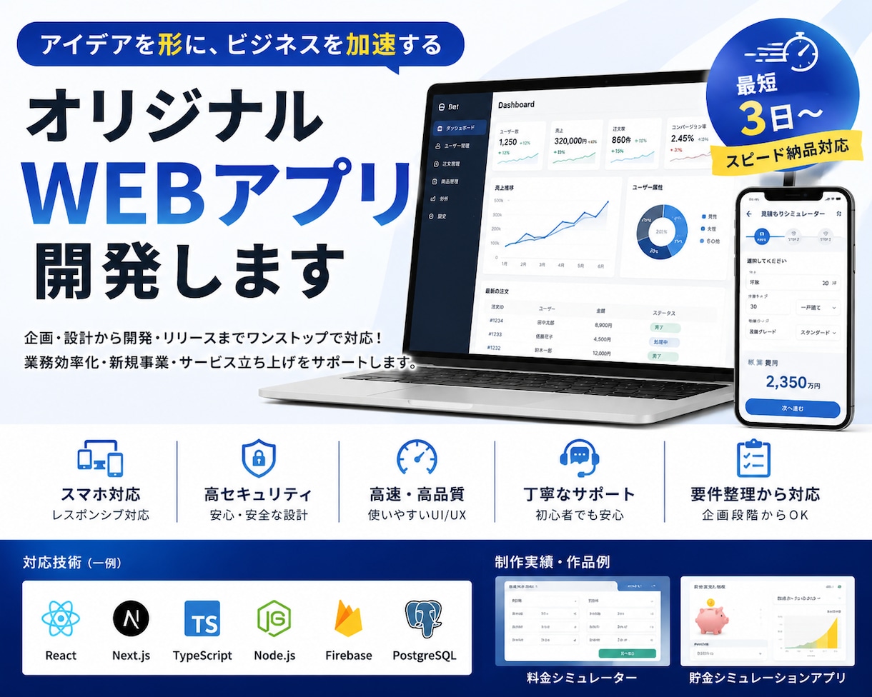 アイデア段階から相談OK！WEBサービスを作ります アイデアを最短でWEBアプリ化します イメージ1