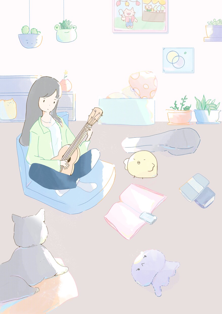 お部屋に可愛い生き物がいるイラストを描きます お部屋だけorキャラクターだけのイラストも可 イメージ1