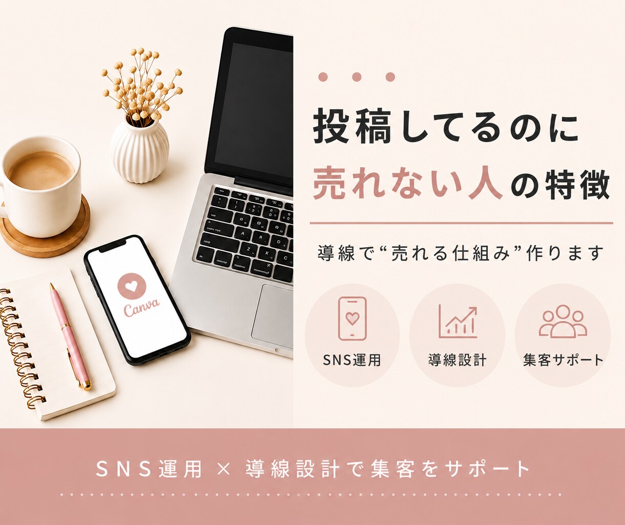 投稿してるのに売れない人へ｜集客導線つくります 投稿から“売れる導線”まで全部設計 イメージ1
