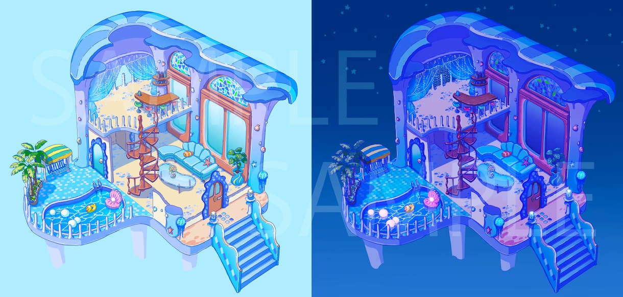 箱庭系イラスト、室内設定画など制作します 素材1点～全体マップまで対応します！ イメージ2