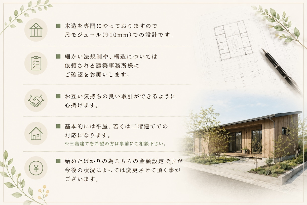 一級建築士が「今の間取り図」をアップデート致します 契約後でも遅くない。暮らし目線で再設計致します。 イメージ2