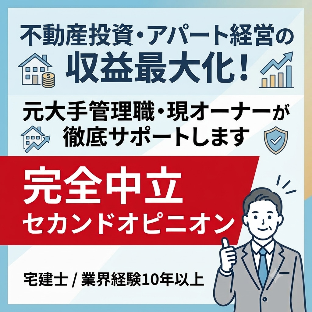 元大手管理職が不動産投資や経営の収益化を助言します 現オーナー目線で診断！不動産投資・空室対策の収益最大化 イメージ1