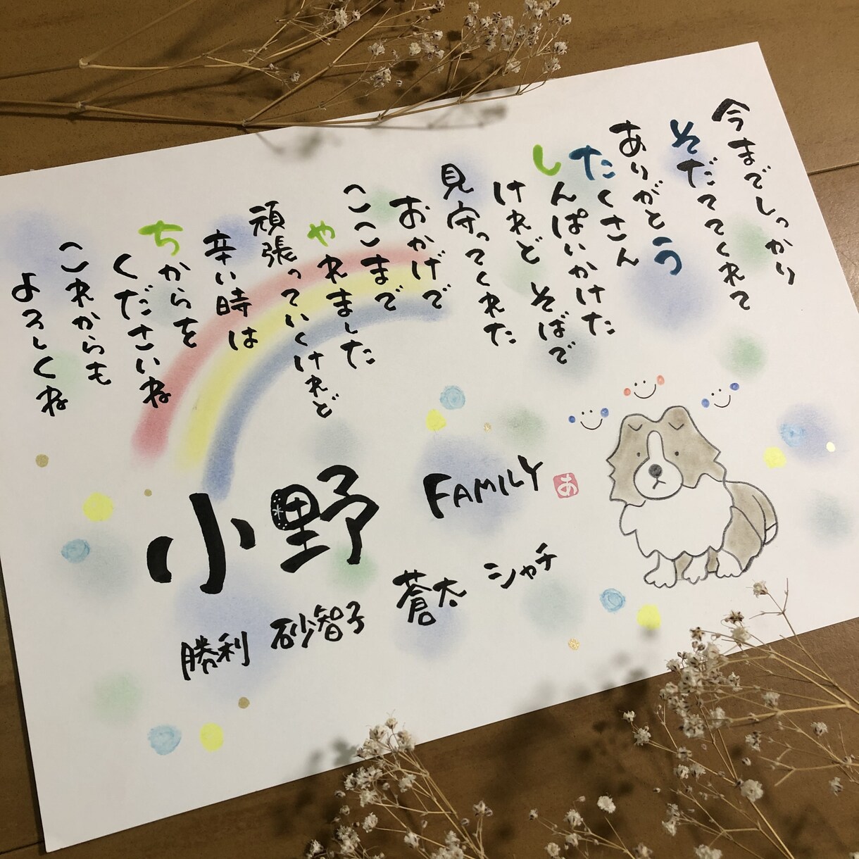 皆様へ心温まる名前の詩をお作りします 贈った方も贈られた方も笑顔になる特別な1枚お届けします イメージ3