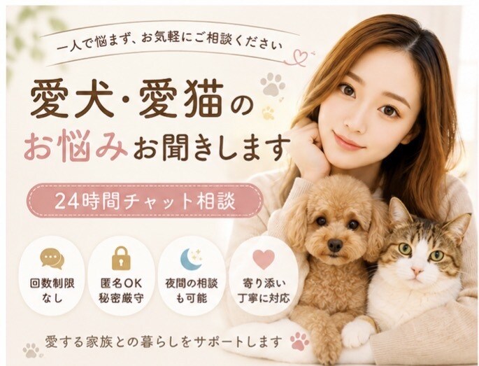 愛犬・愛猫のお悩み相談お聞きします 一人で悩まず、お気軽にご相談ください イメージ1
