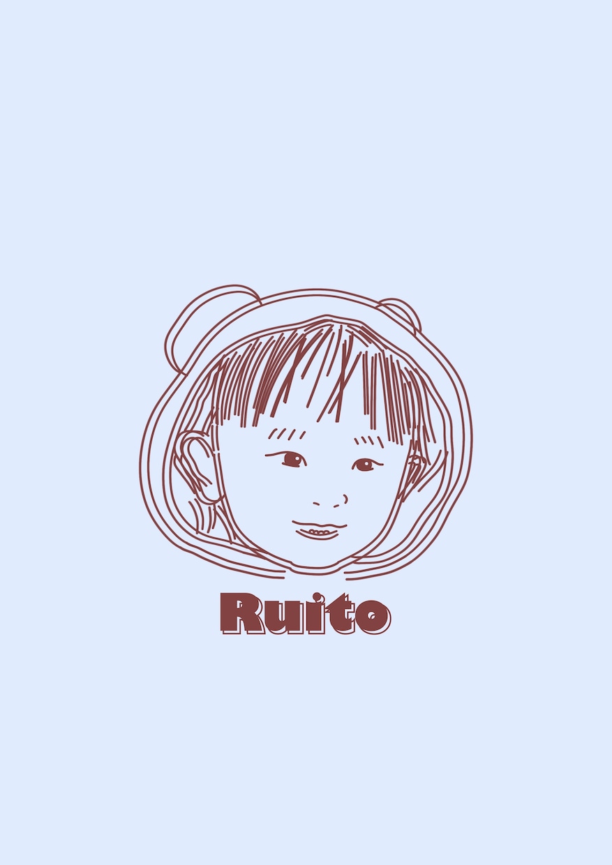 イラスト（文字自由）線画似顔絵❃描きます 写真を線画にてイラストにします☺︎お子様やペット、ご家族も◎ イメージ6