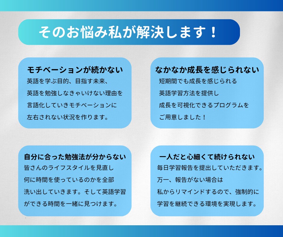 挫折しない英語学習の進め方を教えます 何回も挫折してきた英語学習に終止符を打ちませんか？ イメージ3