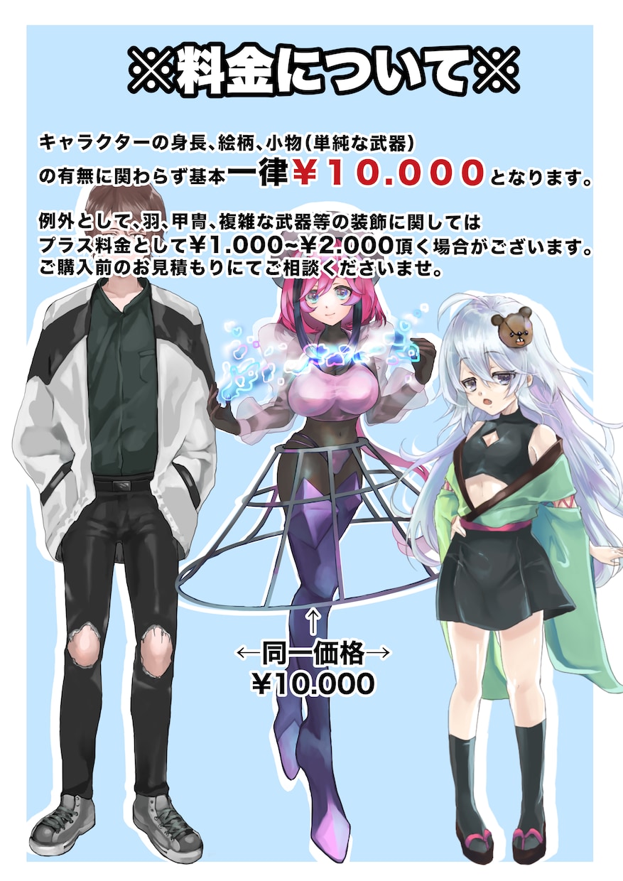 男女キャラクター立ち絵イラスト制作いたします ゲーム向け、アイドル、リアルなキャラまで幅広く制作いたします イメージ2