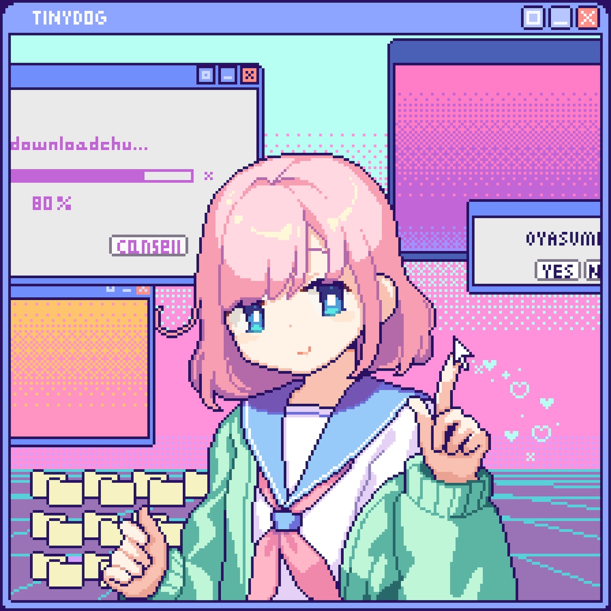 動くドット絵の萌え系イラスト描きます 静止画も制作します！動画SNSアイコンヘッダーに使える！ イメージ2