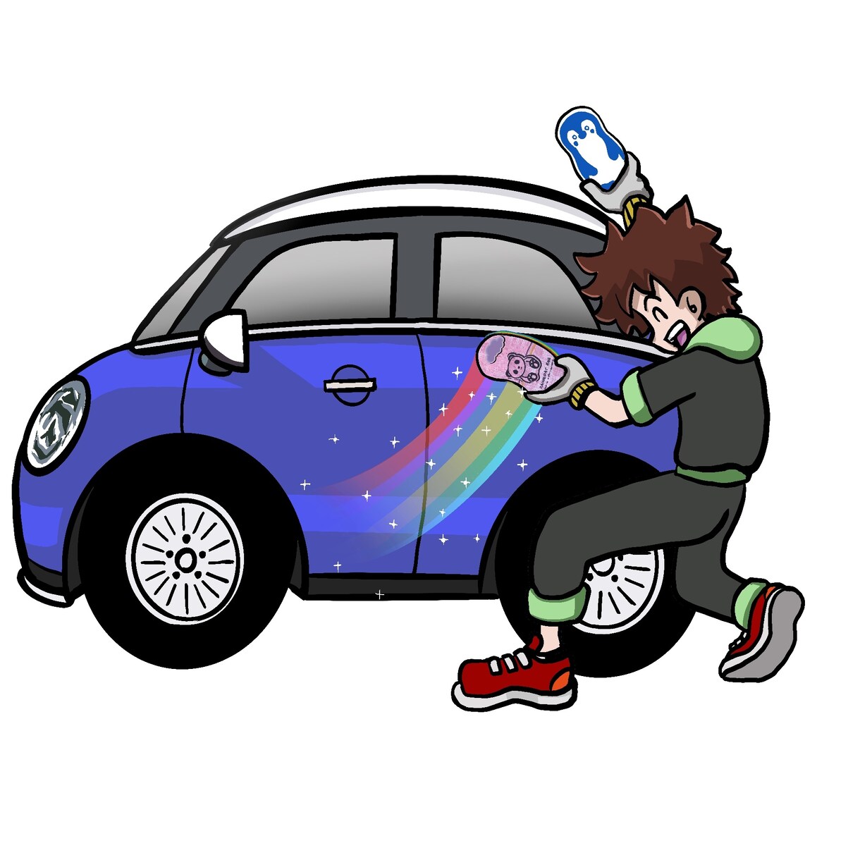 カートゥーン風で車やバイクのイラスト描きます ご自身の愛車の写真をもとにアレンジしてイラストを作ります イメージ2