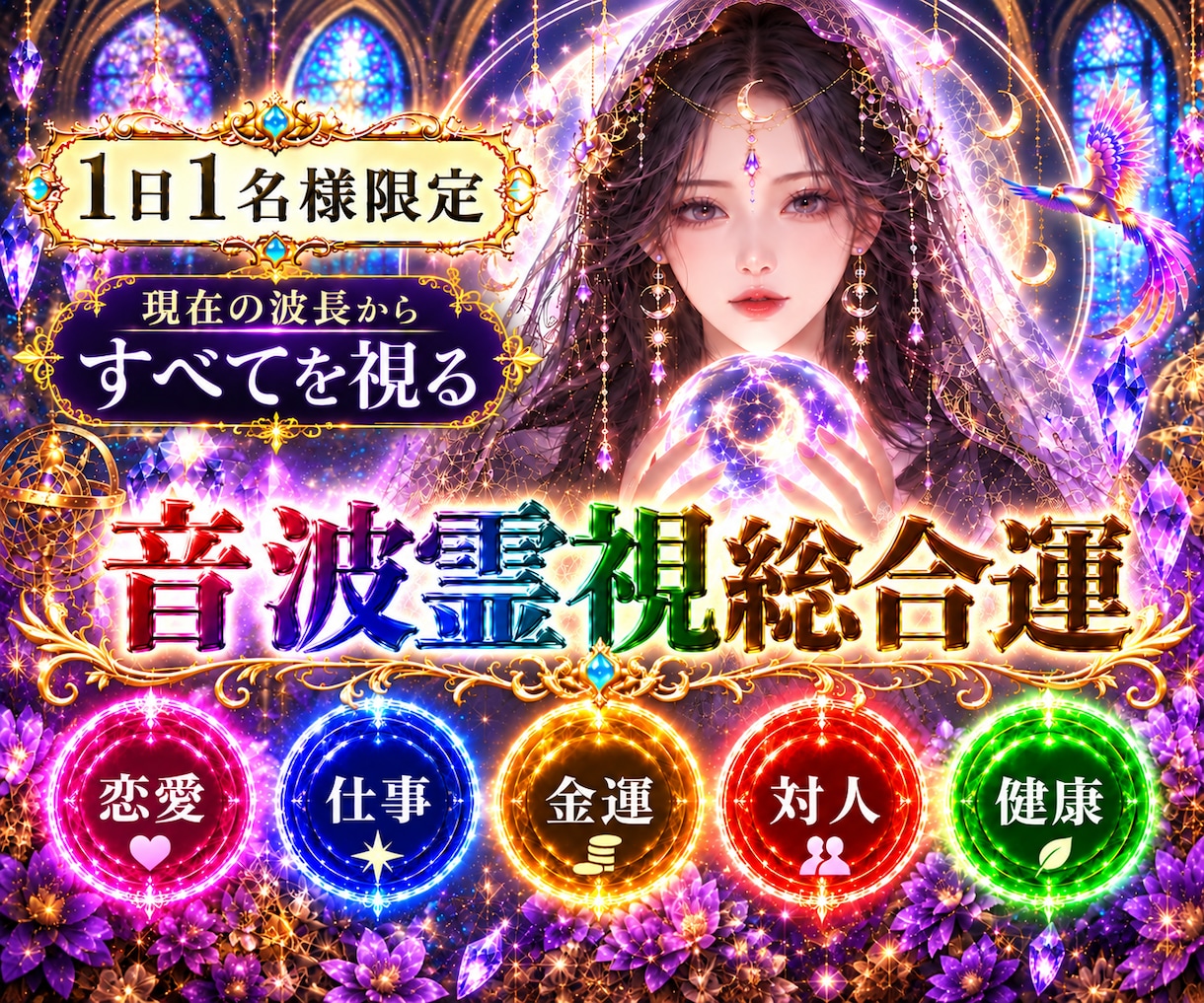 巫女の家系【霊視鑑定】魂の波動から運勢読み解きます 愛・復縁・仕事・人間関係　これから半年の運勢を視通します イメージ1