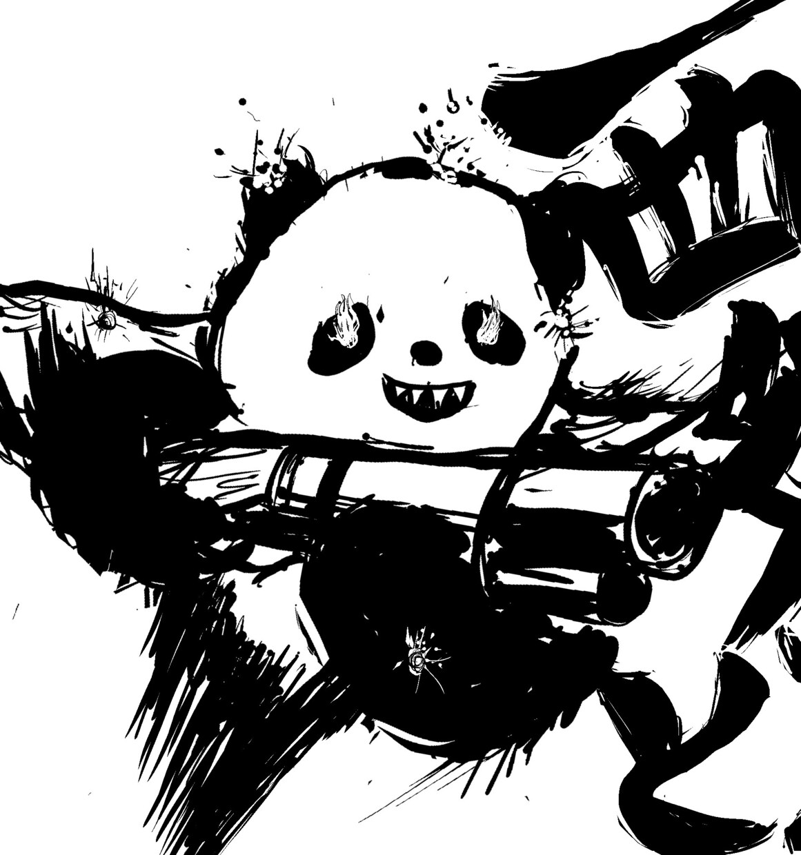 墨絵風、筆風タッチのイラスト描きます 墨絵風、筆描き風の動きのあるタッチで目を惹きます イメージ8