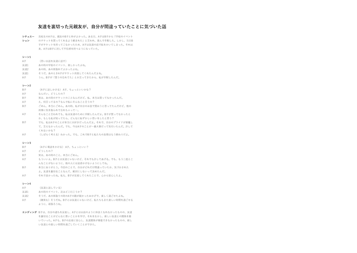 動画の台本　短編小説　シナリオ　等を製作します スピリチュアル、恋愛系、友情系　を得意としています。 イメージ2