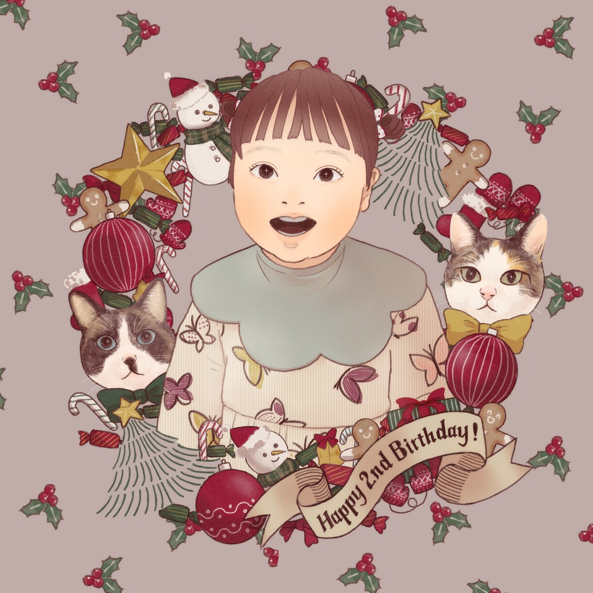 クリスマスにぴったりな似顔絵を描きます プレゼントやSNSアイコンにおすすめ！ペットも描けます。 イメージ7