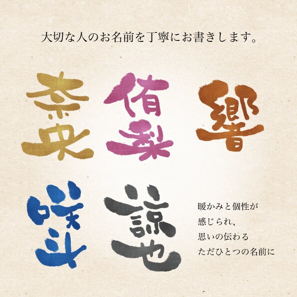 暖かみのある筆文字で大切な方のお名前を書きます 大切なご家族や友人へのプレゼントに！ イメージ2