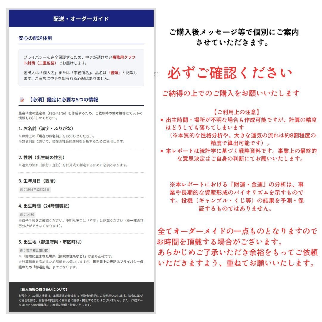 あなた運命分析書「FateKarte」作ります 先着5名様限定！今だけスタートアップご奉仕価格でお届け。 イメージ10