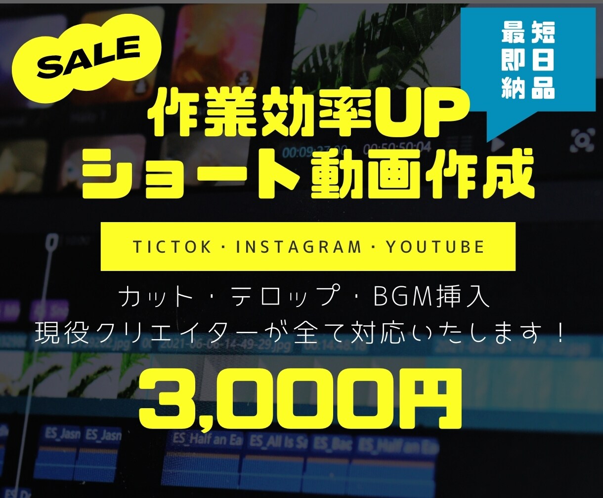 TikTokなどSNS用ショート動画作成いたします 低価格で高品質な物を最短で納品します！ イメージ1