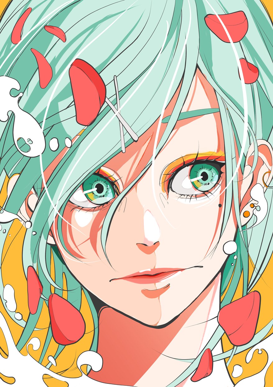 顔アップのイラストを制作します 様々な用途で使用できる鮮やかな色合いのイラスト イメージ3