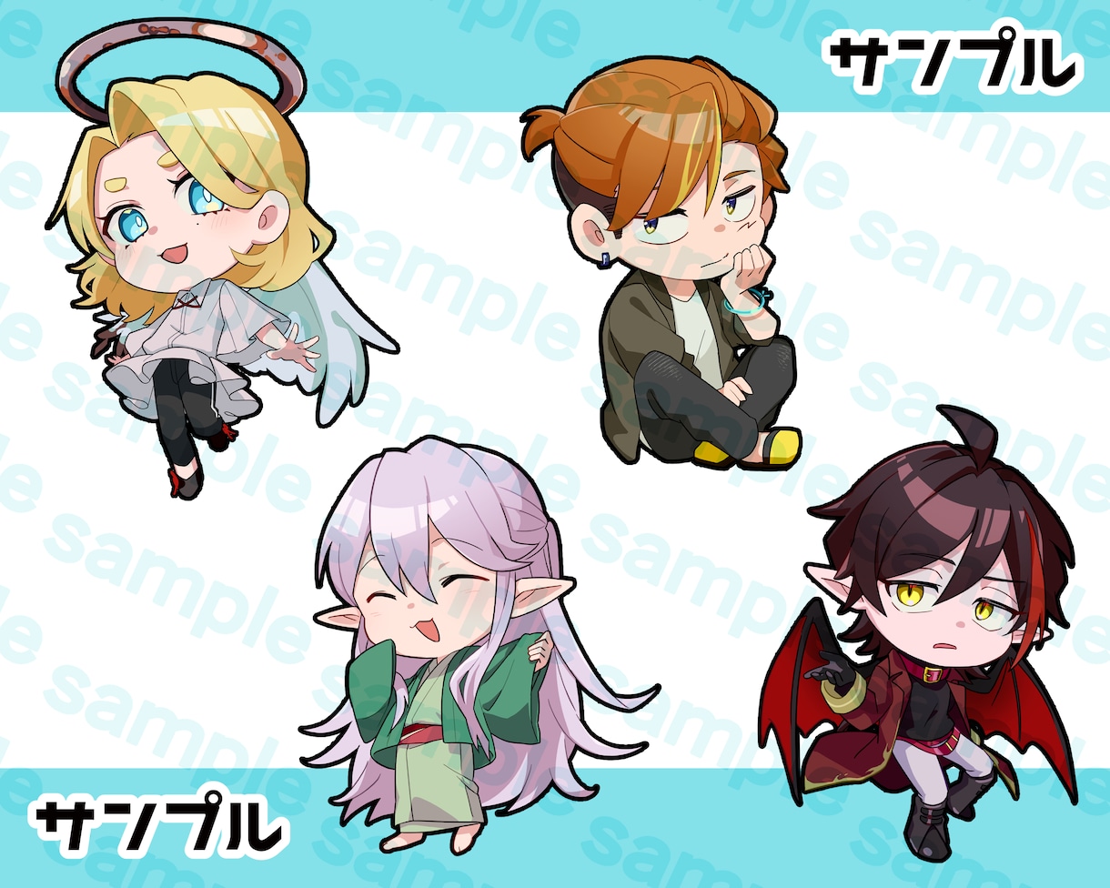 シンプルかわいいミニキャラ制作いたします 表情豊かでかわいくかっこいいイラストを仕上げます イメージ3