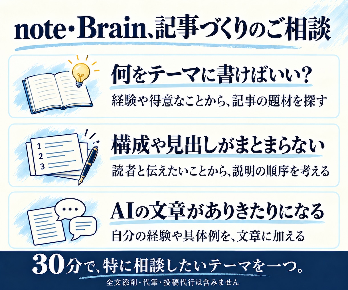 note・Brainの記事づくりを相談できます 経験を記事に。テーマ・構成・AIライティングを相談 イメージ2