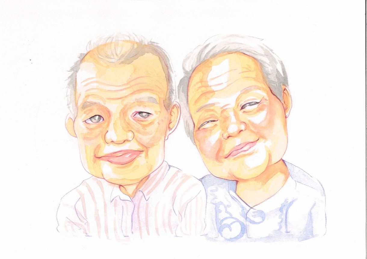 手書きの水彩似顔絵お描きします 原画　世界に一つだけのイラスト イメージ2