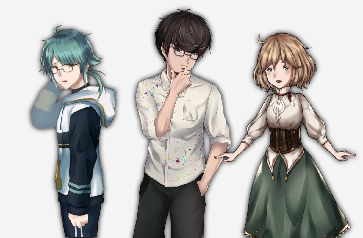 デザインから！キャラクターの立ち絵イラスト描きます ゲーム制作、TRPG、動画へのご使用にどうぞ！ イメージ3