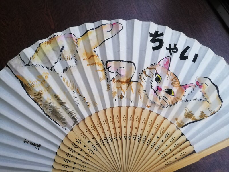 送料込み【かわいいペットのイラスト扇子】描きます 妖怪扇子300本描いた絵師によるペットの一点もの扇子 イメージ10