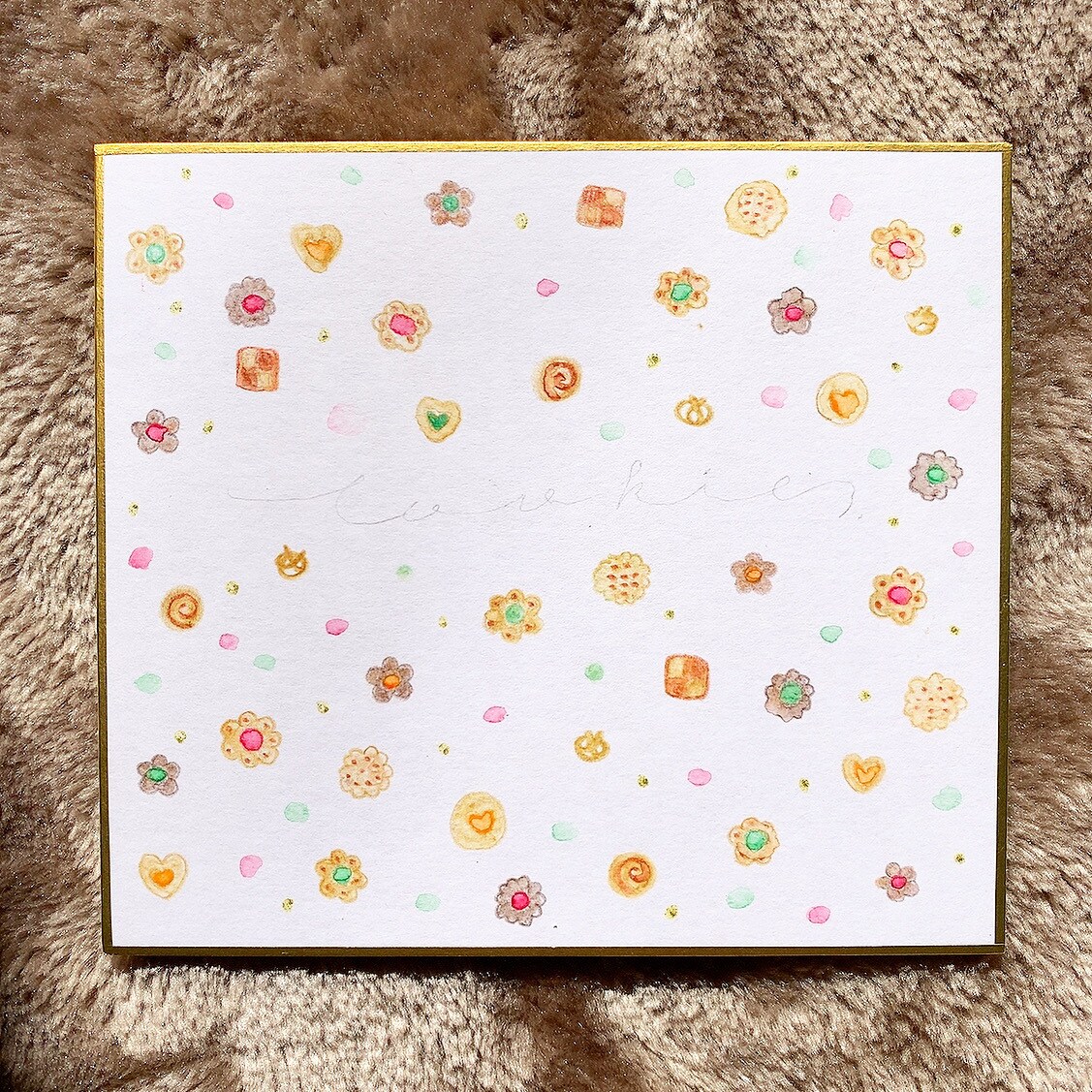 可愛い水彩画の色紙描きます ころろん！とした、デザインです。プレゼントにもいかがですか？ イメージ2