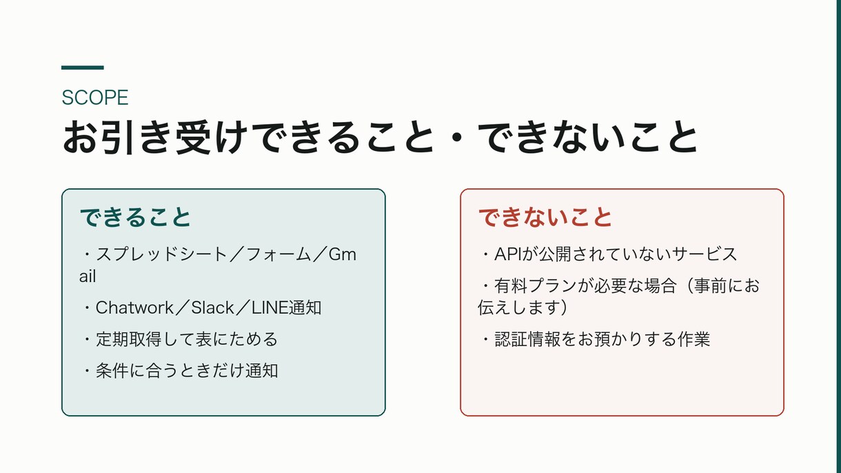 ツール同士をAPIで連携して自動化します 別々のサービスに二重入力している手間をなくします イメージ5