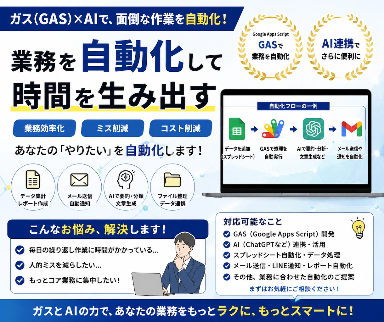 GAS×スプレッドシート自動化します 毎日15分の転記作業を、動かすだけの仕組みに変えます イメージ1