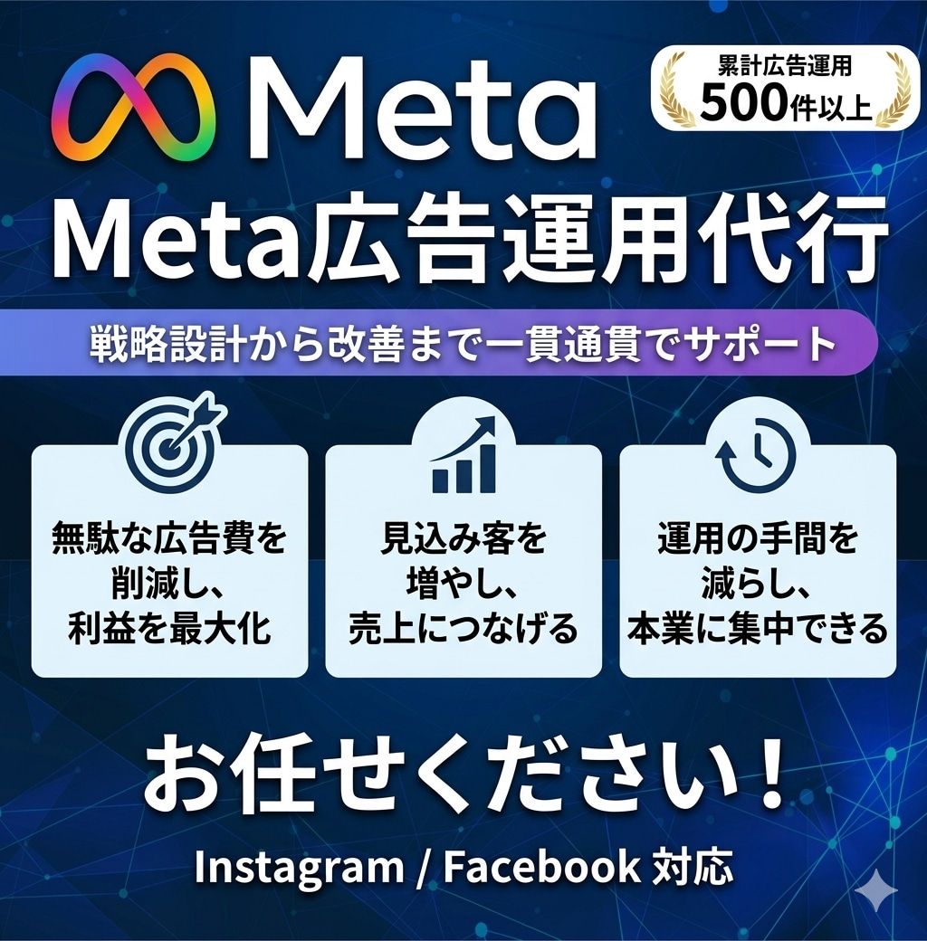 成果につながるMeta広告を運用代行します Meta広告運用から改善提案まで対応 イメージ1