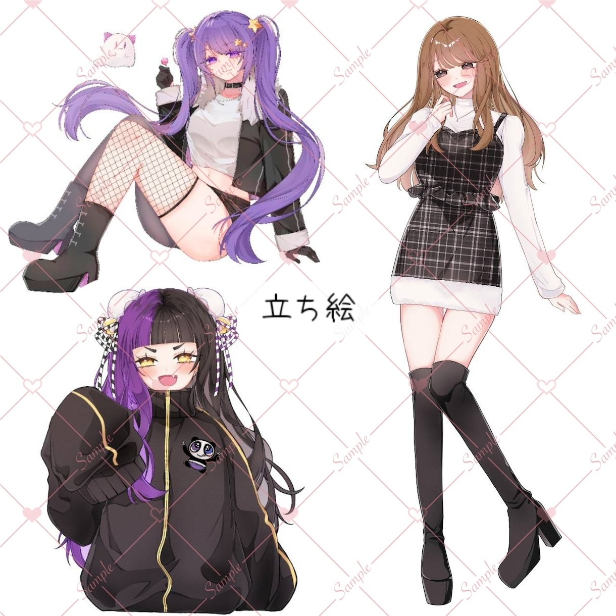 サムネ/動画内イラスト/立ち絵等描きます 歌い手様VTuber様の活動イラスト全般受付中！ イメージ4