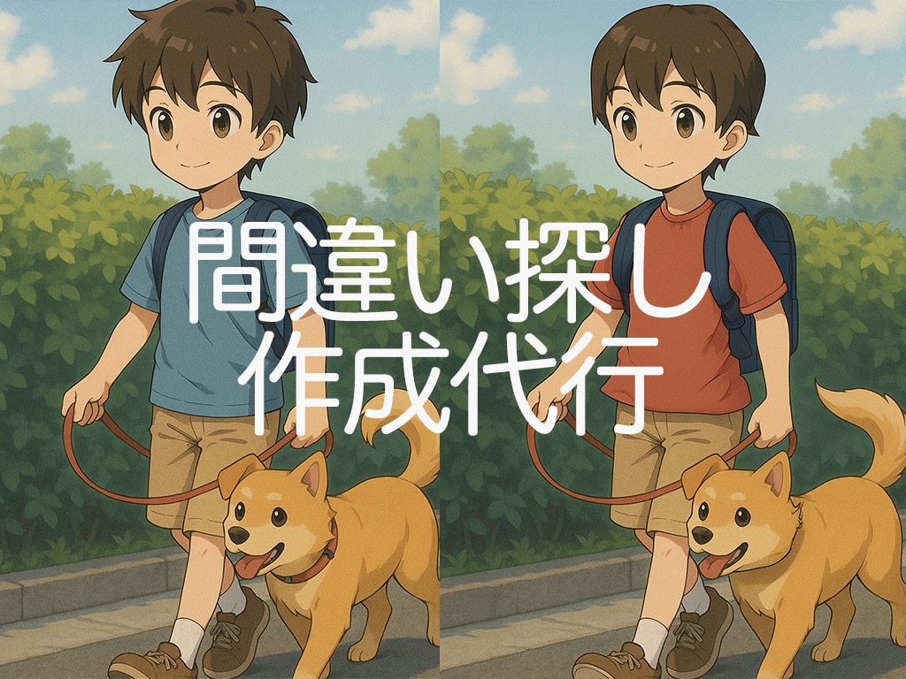企業・個人向け【間違い探し画像】5枚作ります 誌面・販促・コンテンツ向け！※ 著作権譲渡・商用利用ok イメージ1