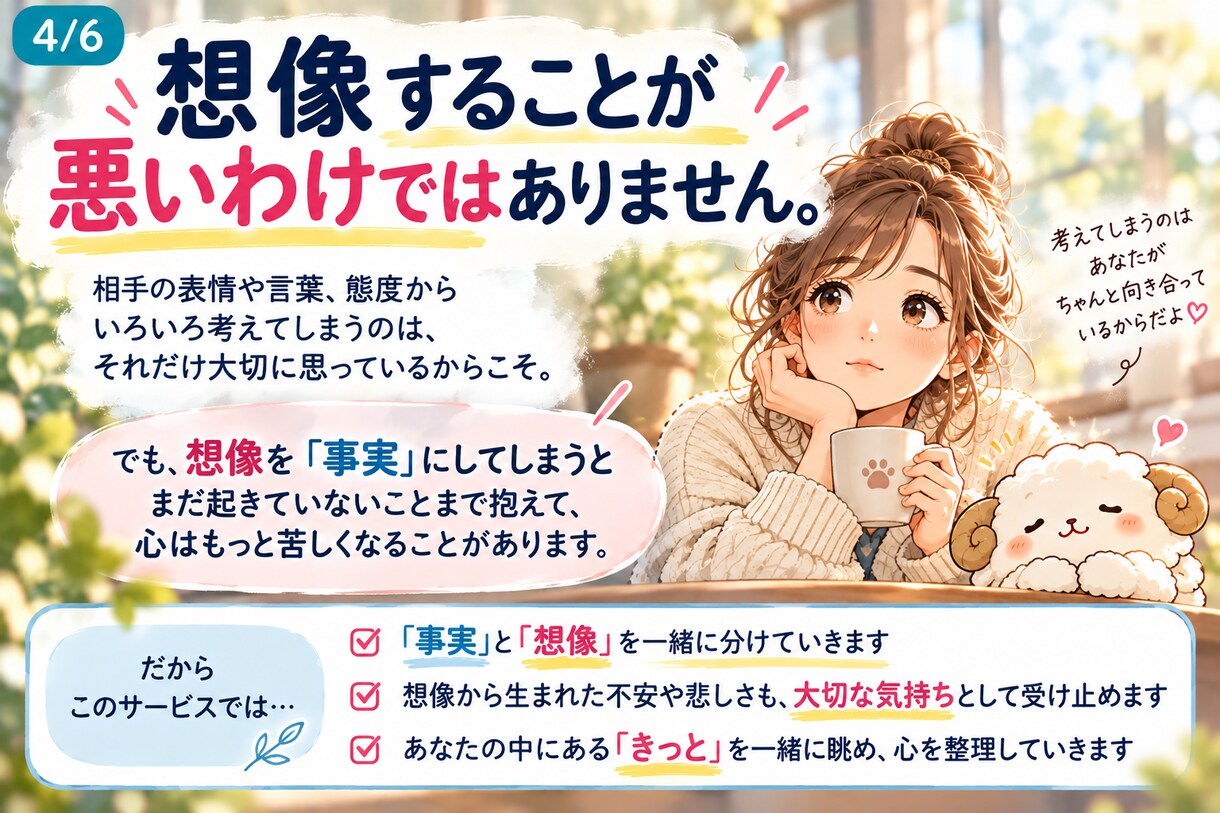 どうせ理解されない と諦める前に心を整理します その「きっと」は事実ですか？想像ですか？ イメージ6
