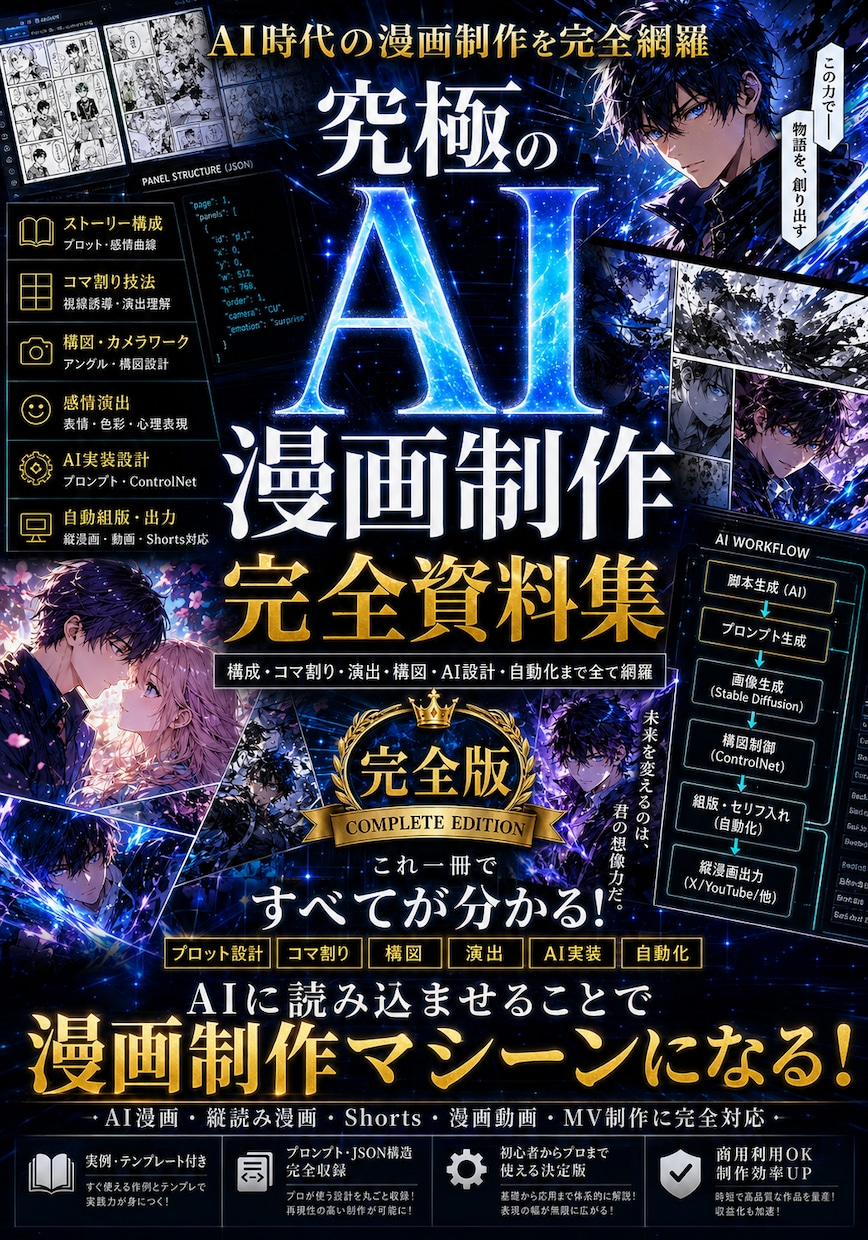 完全版｜AI漫画制作プロンプト一式を提供します キャラ固定・コマ割り・演出設計を効率化できるテンプレート集 イメージ2