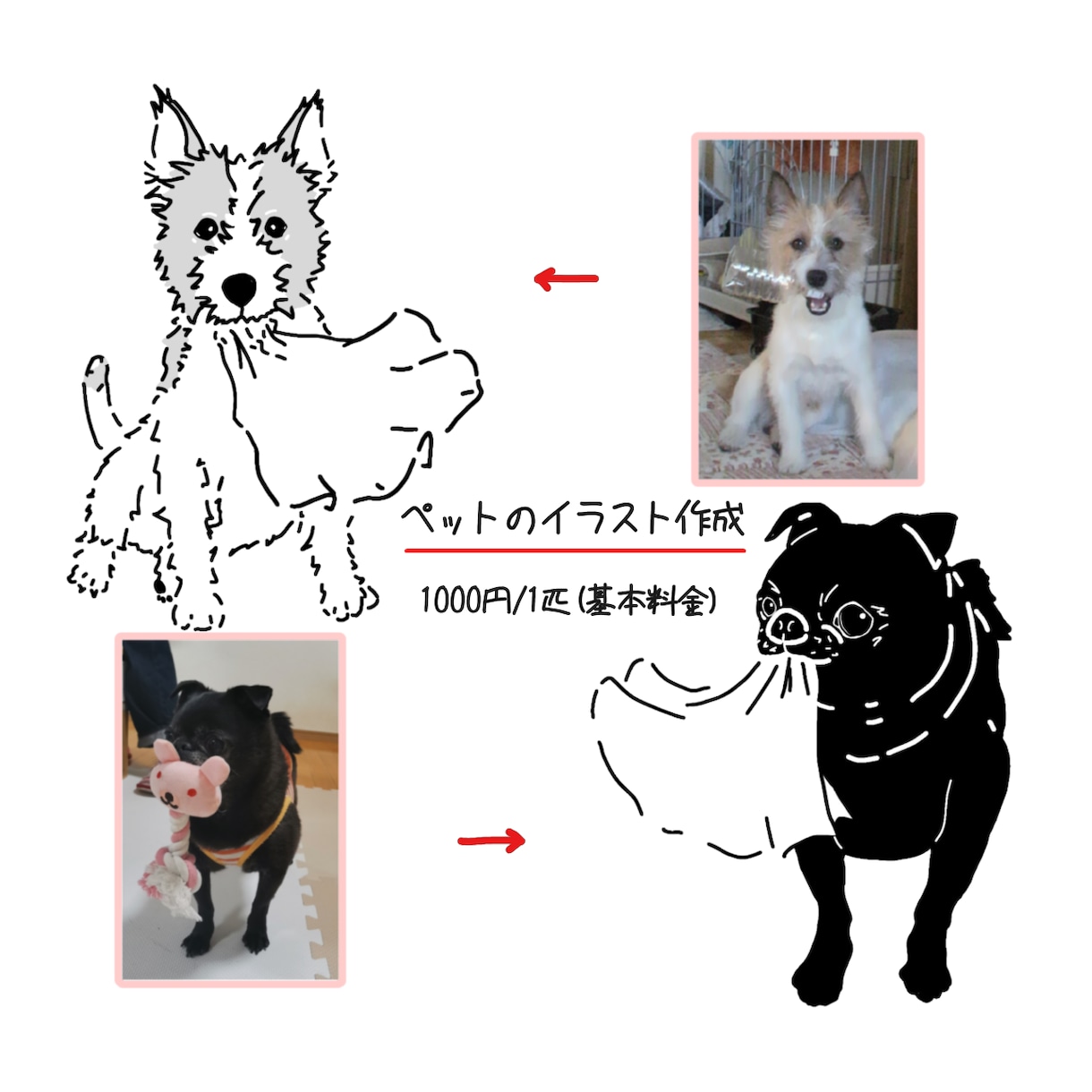 シンプル線画で白黒のイラストや似顔絵を描きます 手紙や席札、SNSのアイコン等に似顔絵を添えてみませんか？ イメージ5