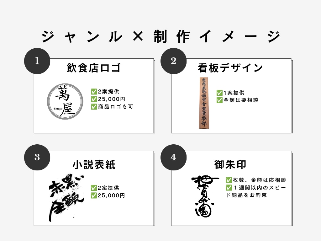筆文字のプロがあなたにあった最高のロゴを作ります 2案20,000円/ 商用利用可 / １週間のスピード納品 イメージ2