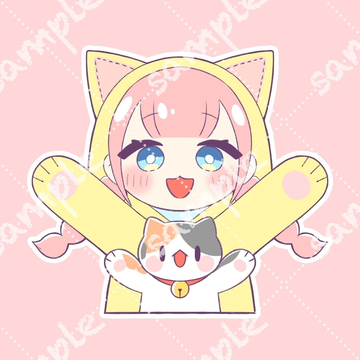 猫好きさんアイコン2枚セット販売します 無料で色・柄変更可！三毛猫好きな方におすすめ！ イメージ1