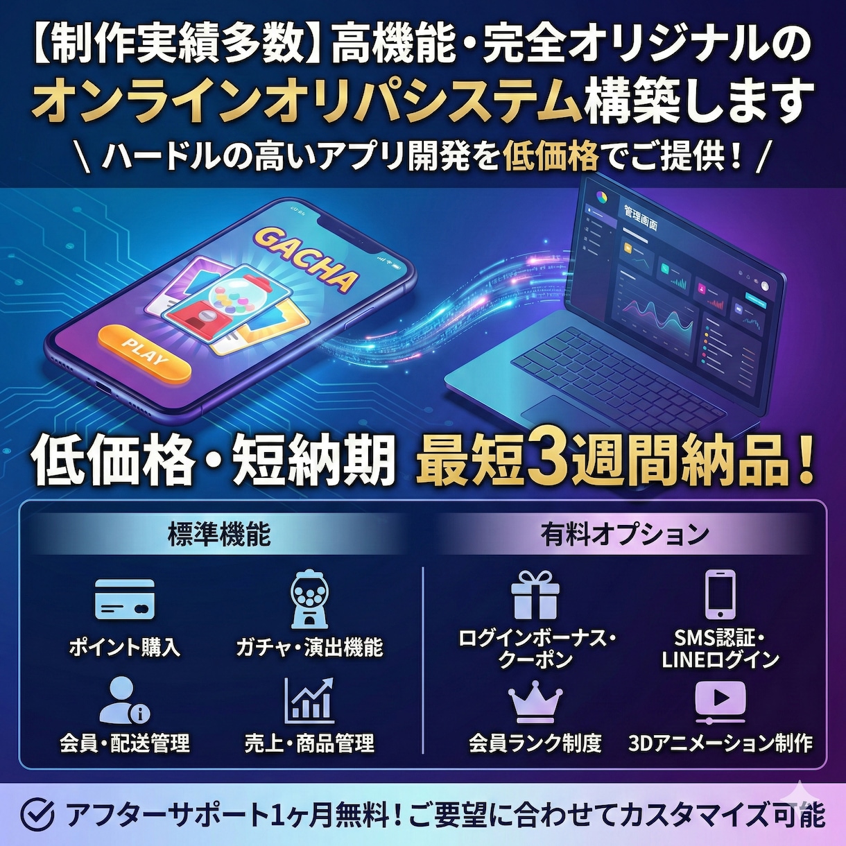 高機能のオンラインオリパシステム構築します オリジナルネットガチャシステムを制作します。 イメージ1