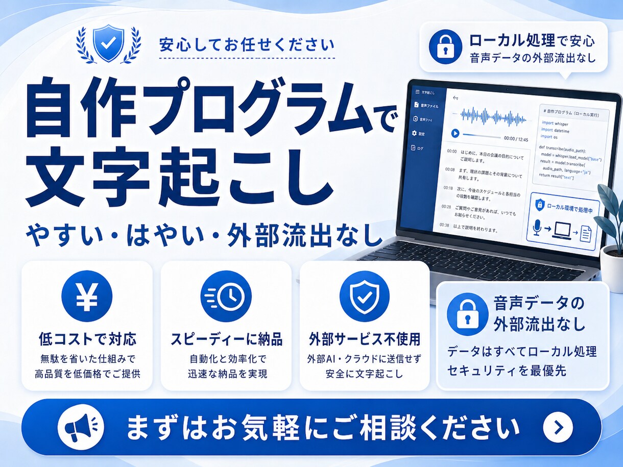 音声・動画を丁寧に文字起こしします 会議・インタビューも対応、ケバ取り・素起こし・話者分けOK イメージ4