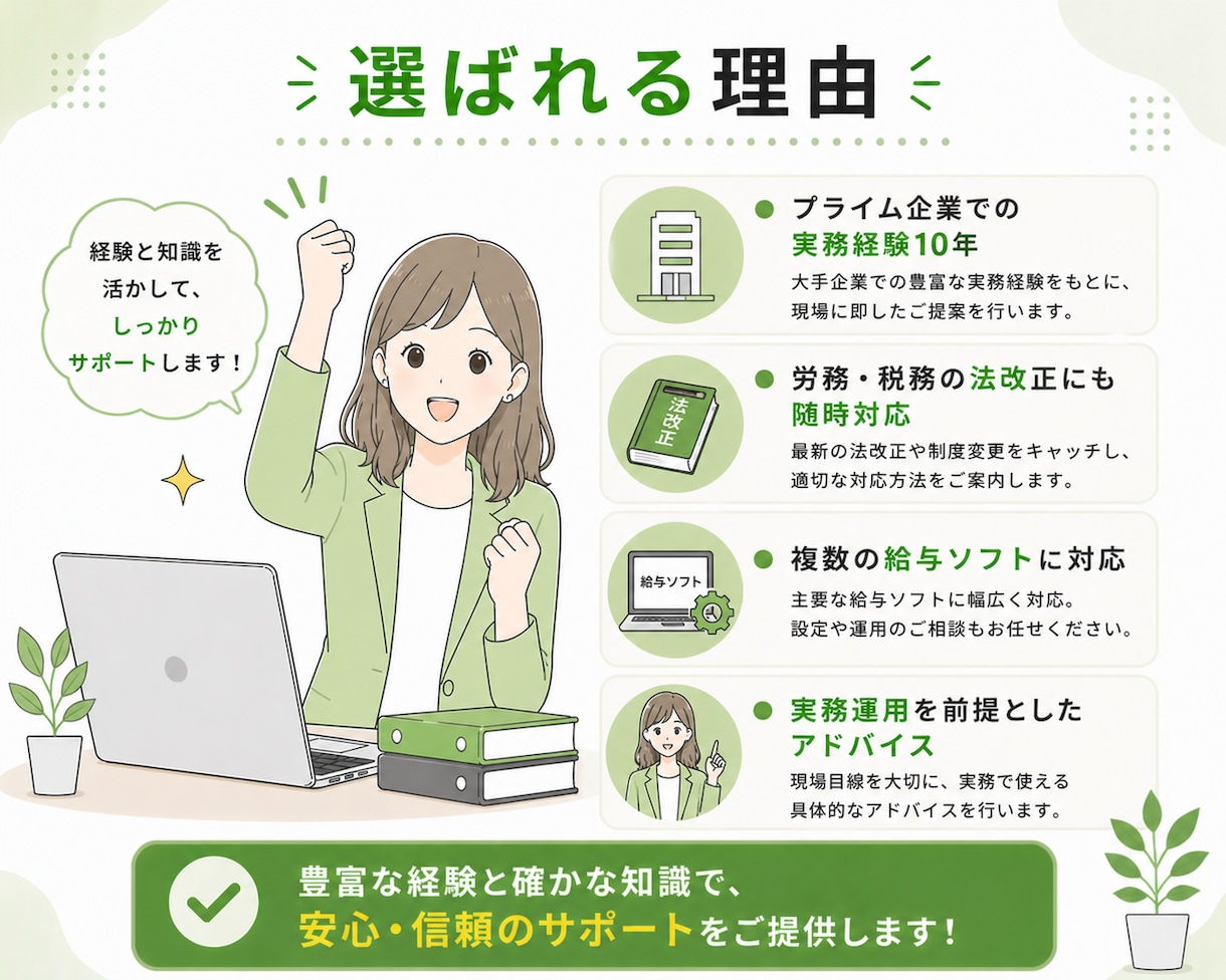 年末調整・算定基礎届の実務対応サポート承ります 手続きの流れや設定を実務ベースで整理し、安心して進められます イメージ7