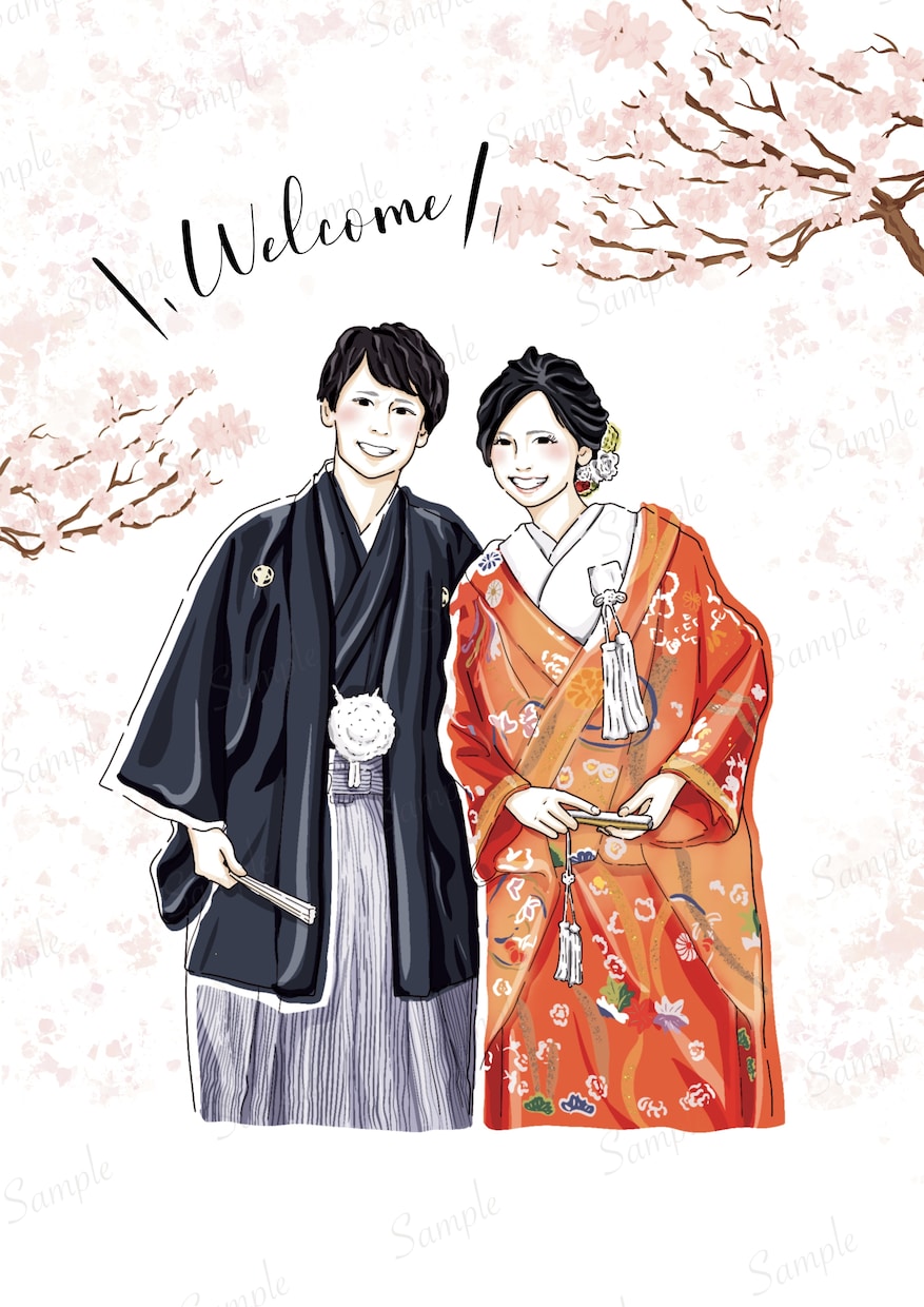 おしゃれ可愛い！似てるウェディングイラスト描きます ♡ウェルカムボード&花嫁DIYやプレゼントにおすすめ♡ イメージ5