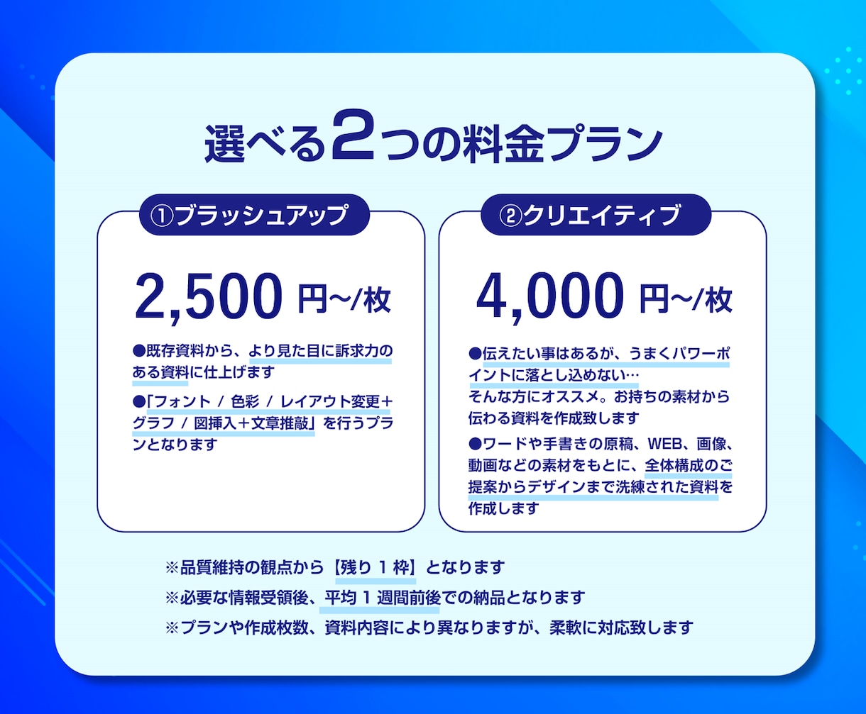 1枠∥ビジネス特化∥伝わる！パワポ資料を制作します toB特化の伝わる資料へ／元外コン＋現役デザイナーがサポート イメージ3