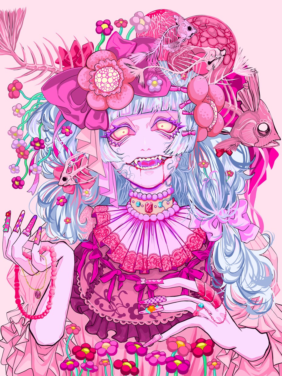 毒のあるかわいい女の子描きます 独自の毒々しくて危うい感じのかわいい女の子をお届けします。 イメージ3