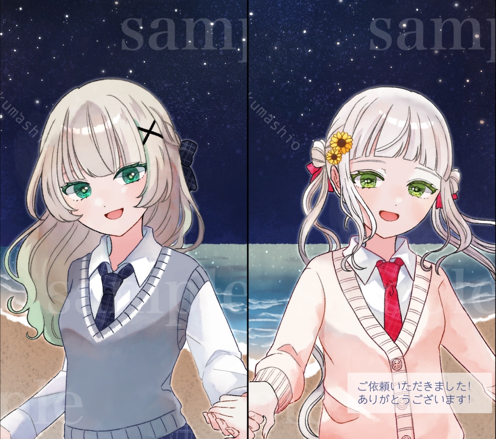 サムネイルやグッズに♪かわいいイラスト描きます アイコンや立ち絵など♪安心できるお取引を心掛けています♪ イメージ5