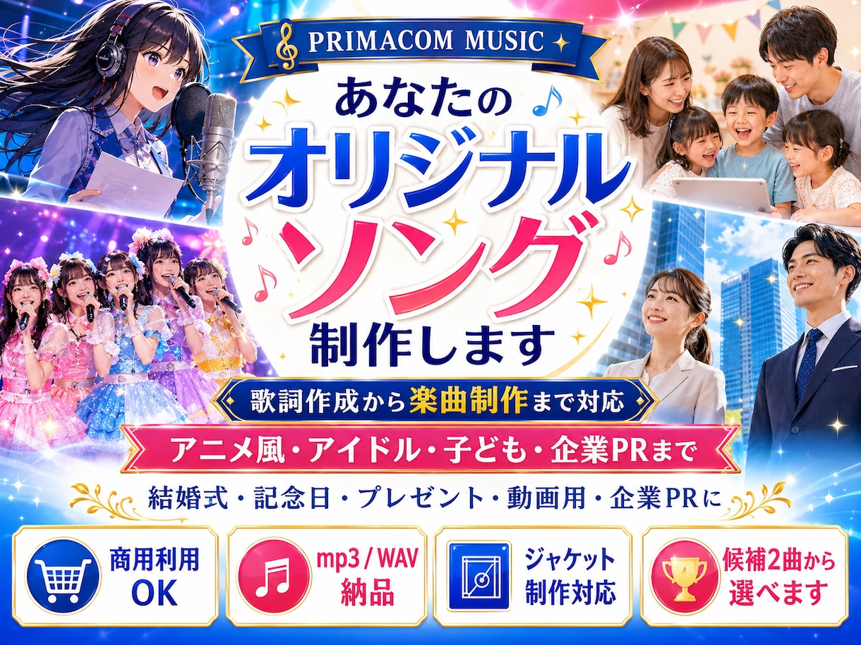 あなたのオリジナルソング制作します 大切な想いを歌にして、心に残る一曲をお届けします イメージ1