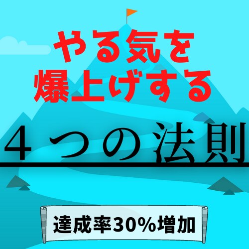 やる気が出ない…を無くせる！4つの法則を教えます 仕事と勉強のやる気が起きない人へ贈る「目標設定の方法」 イメージ1