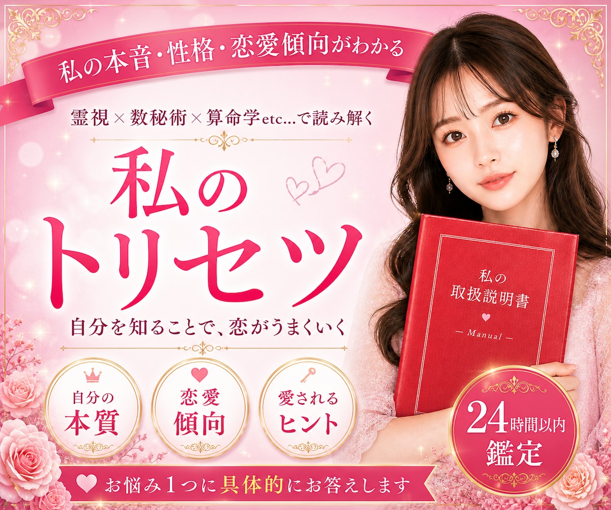 私のトリセツ/本質・性格・恋愛傾向/霊視鑑定します 霊視/算命学/愛され/縁結び/相性/魅力/恋愛/恋愛占い イメージ1