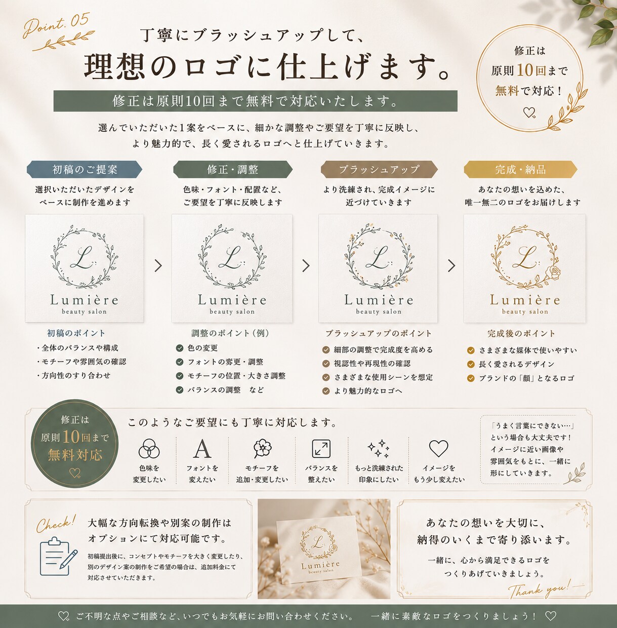 想いと世界観が伝わる多彩なロゴを制作します 修正10回まで無料｜かわいいからクールまで幅広く対応 イメージ5