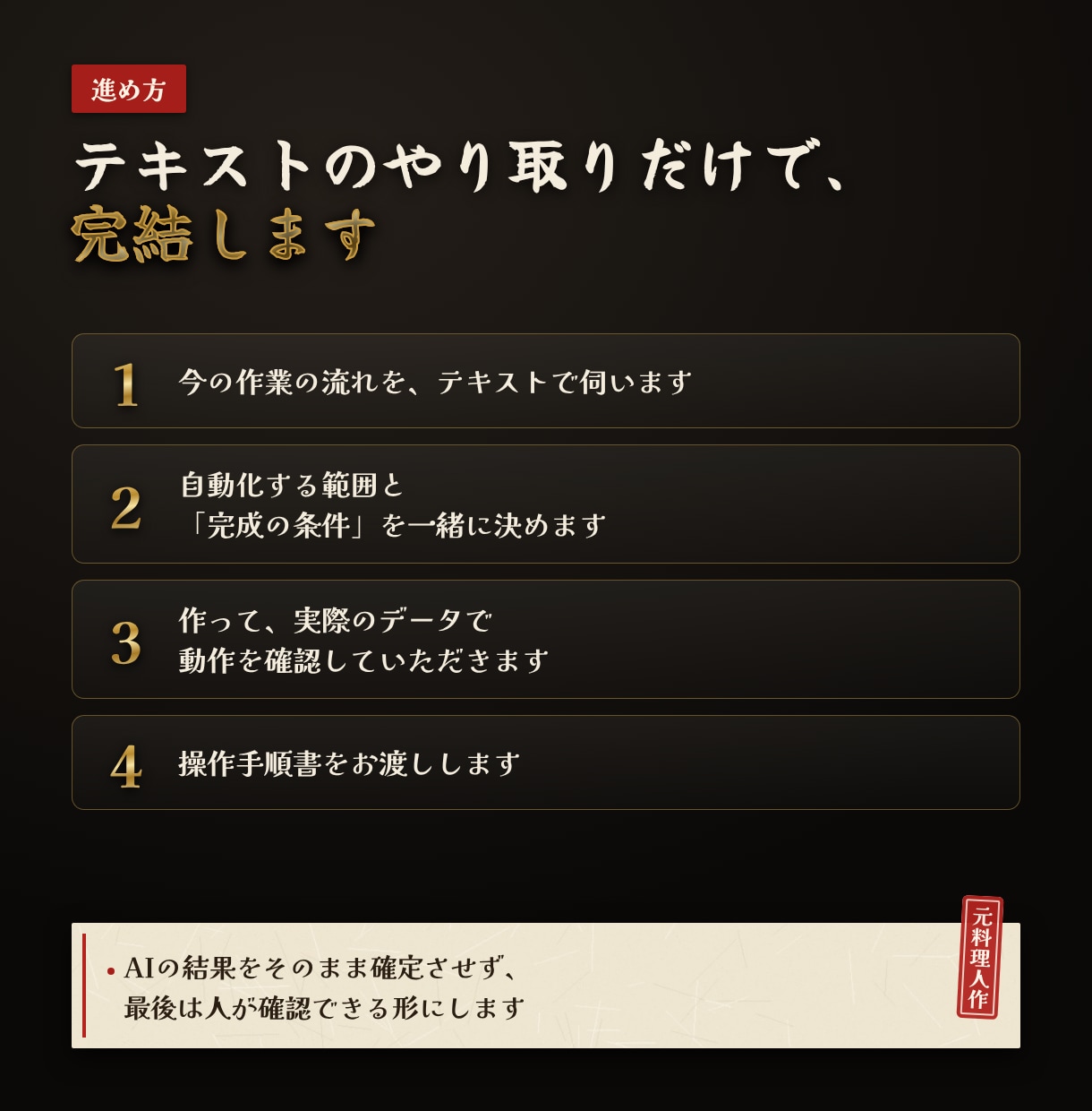 毎日の転記・集計をLINE×AIで自動化します 10/31まで先着3名モニター価格｜元料理人が1業務を自動化 イメージ2
